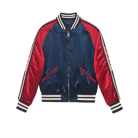 acetate bomber with gucci stripe|Men's Designer Luxury Bombers .